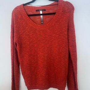 Kensie Women's Orange Crew Neck Sweater